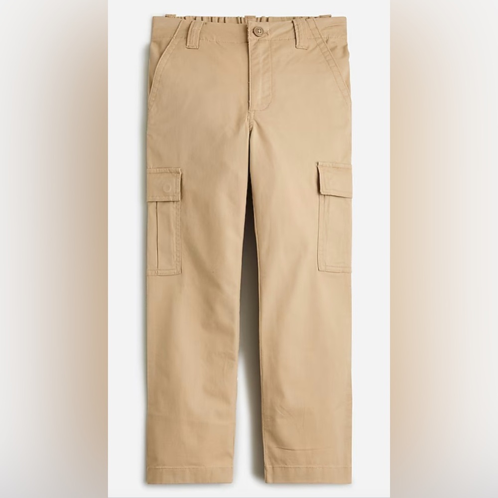 J. Crew NWOT Kids Tan Cargo Pant in Stretch Twill